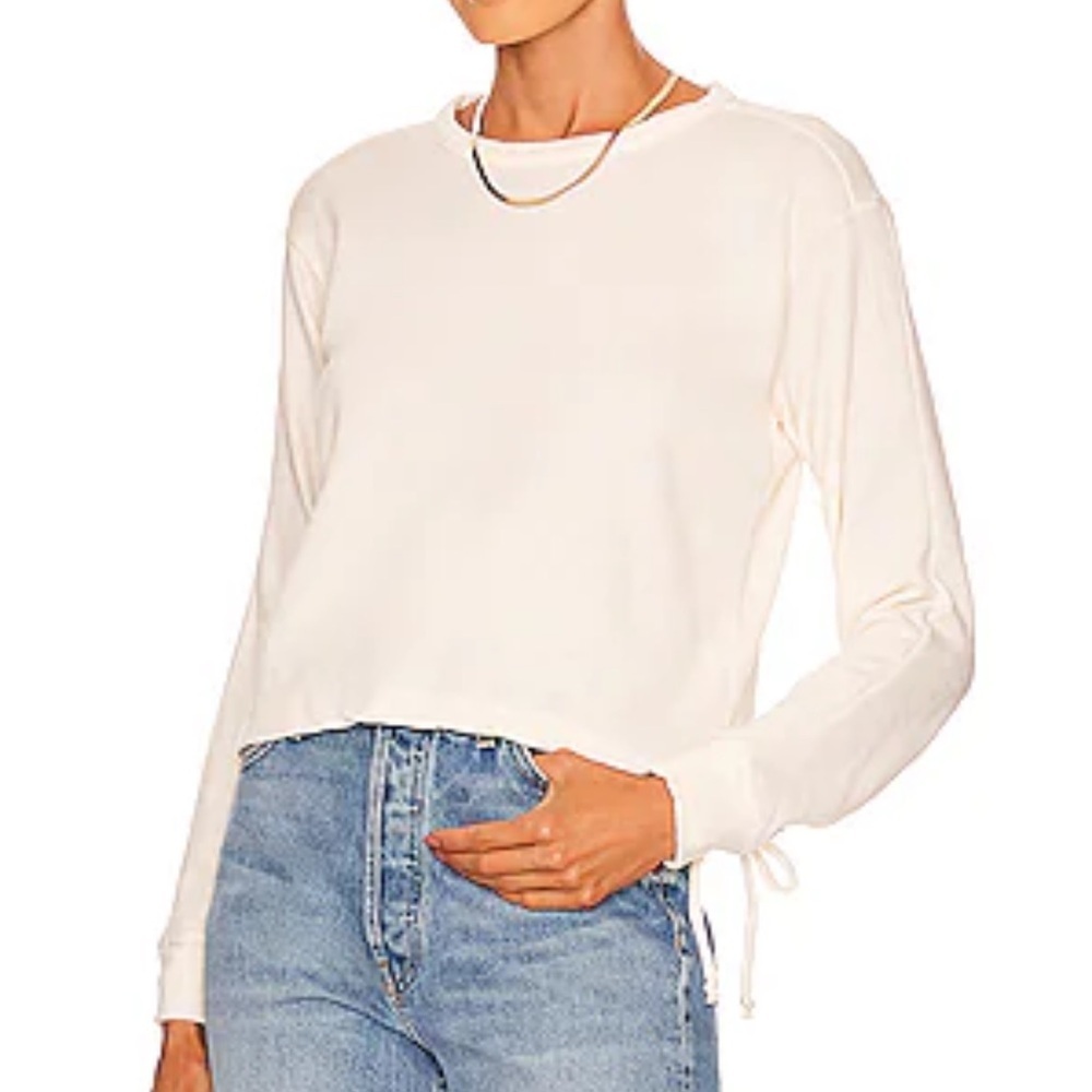 NWT CHASER Long Sleeve Cropped Pullover in Oat Milk Sz S
